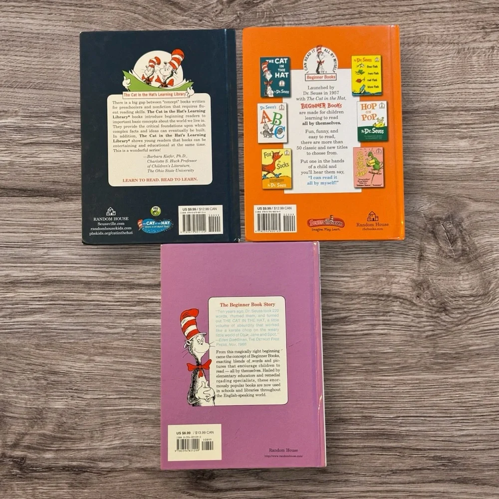 3 Dr. Seuss Books hardback
